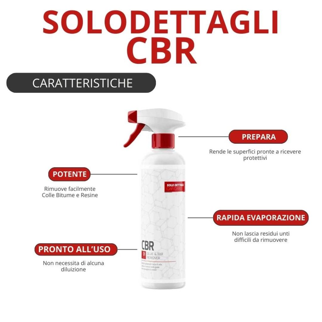 Solvente per la rimozione di catrame, colle e resine - SD CBR - Solodettagli