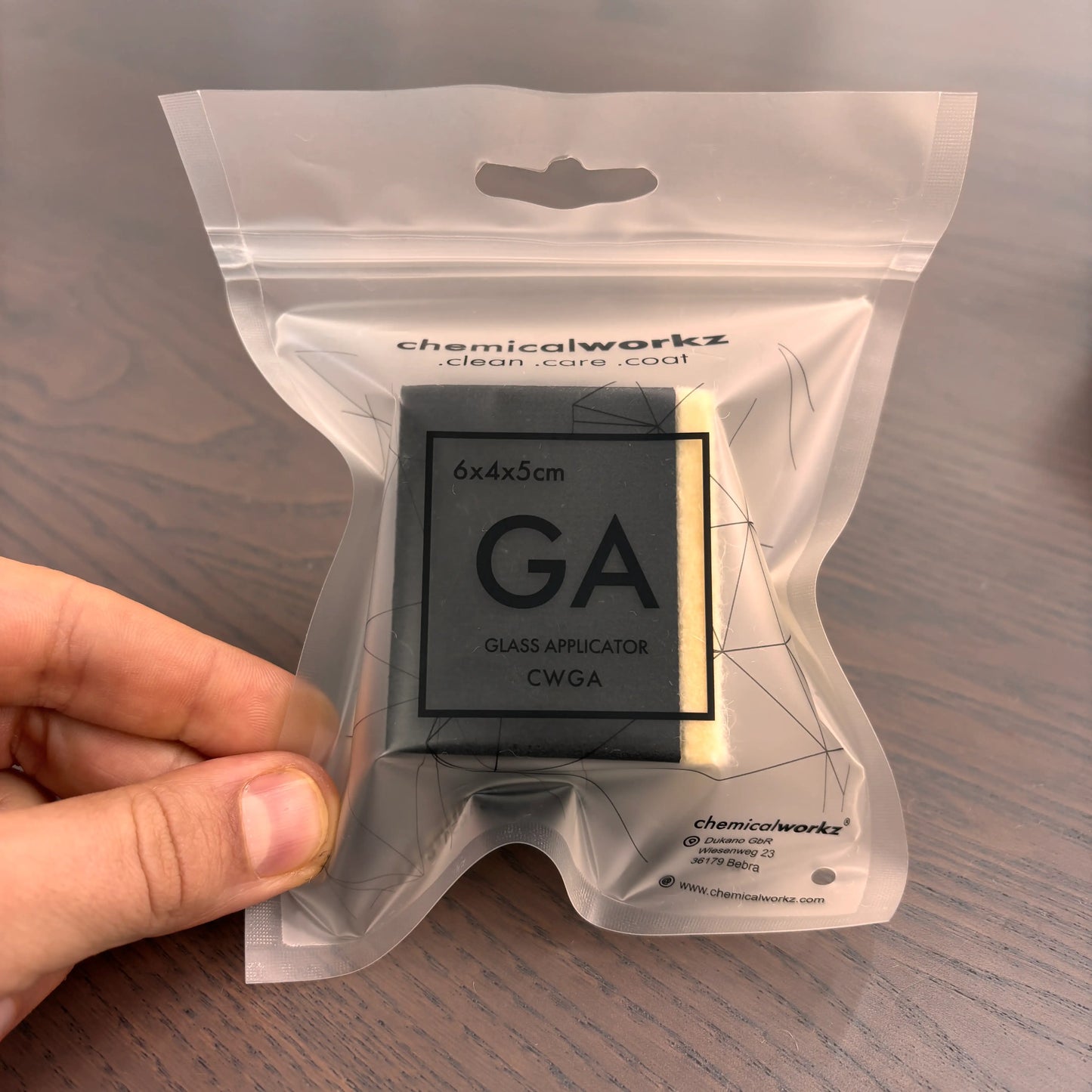 Chemicalworkz Glass applicator foto reale vista nella sua confezione trasparente