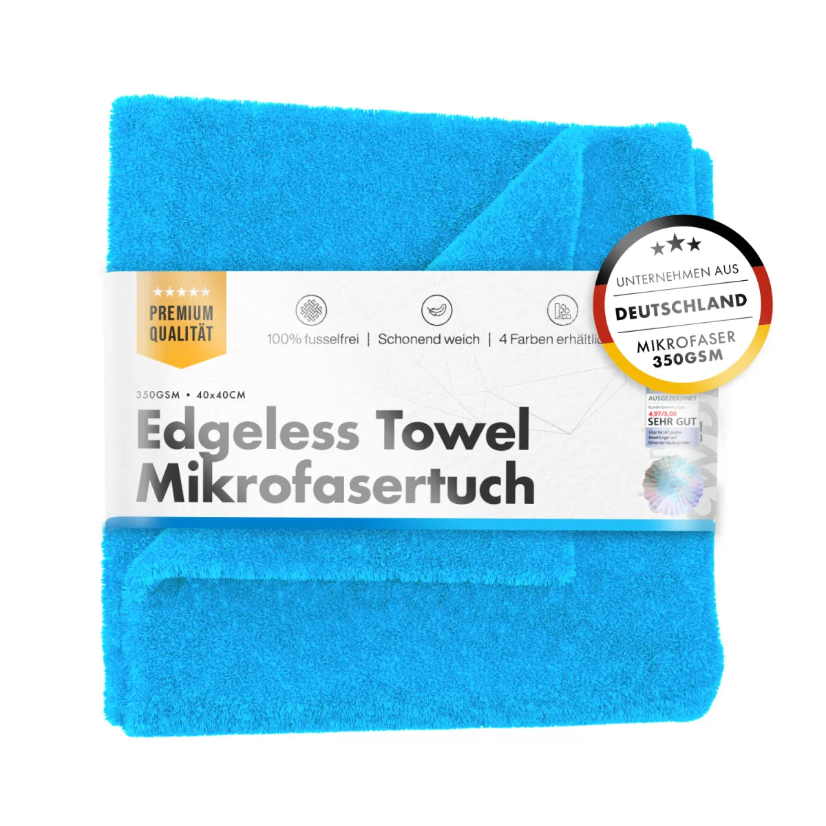 Panno in microfibra senza bordi Chemicalworkz edgeless towel colore blu in confezione