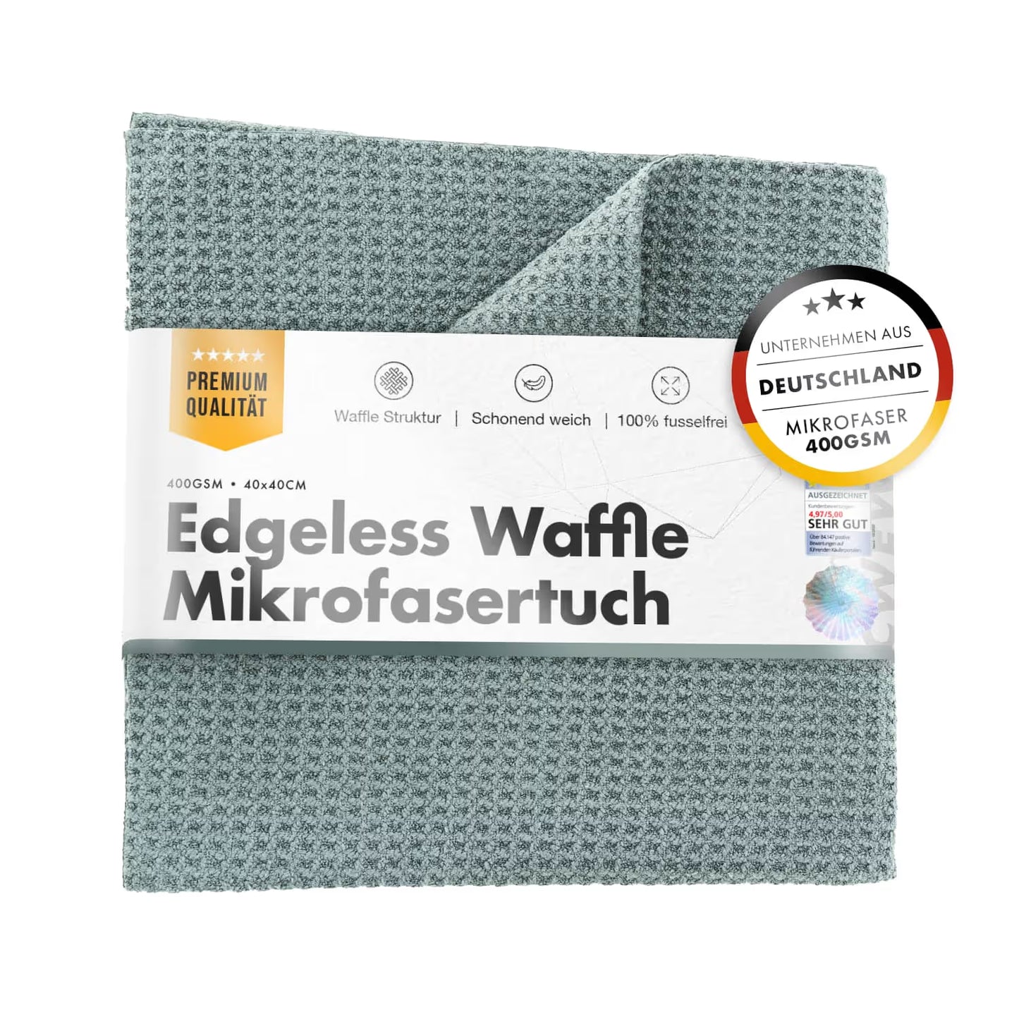 Panno per pulizia Vetri in microfibra trama waffle grigio 40x40