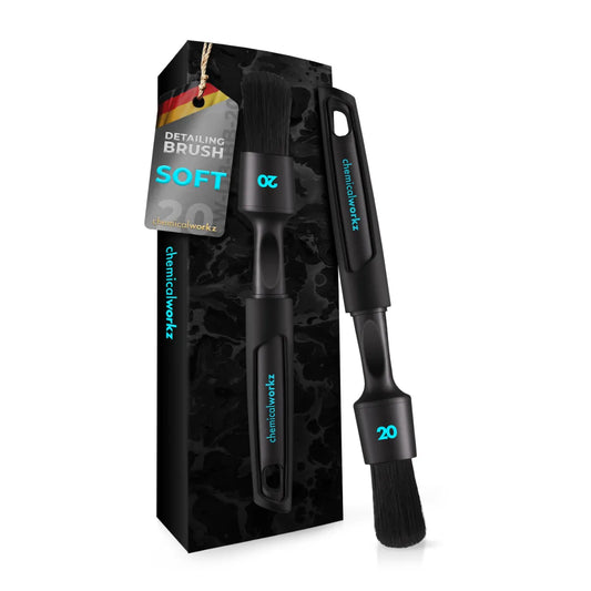 Pennello da detailing nero con setole morbide con confezione