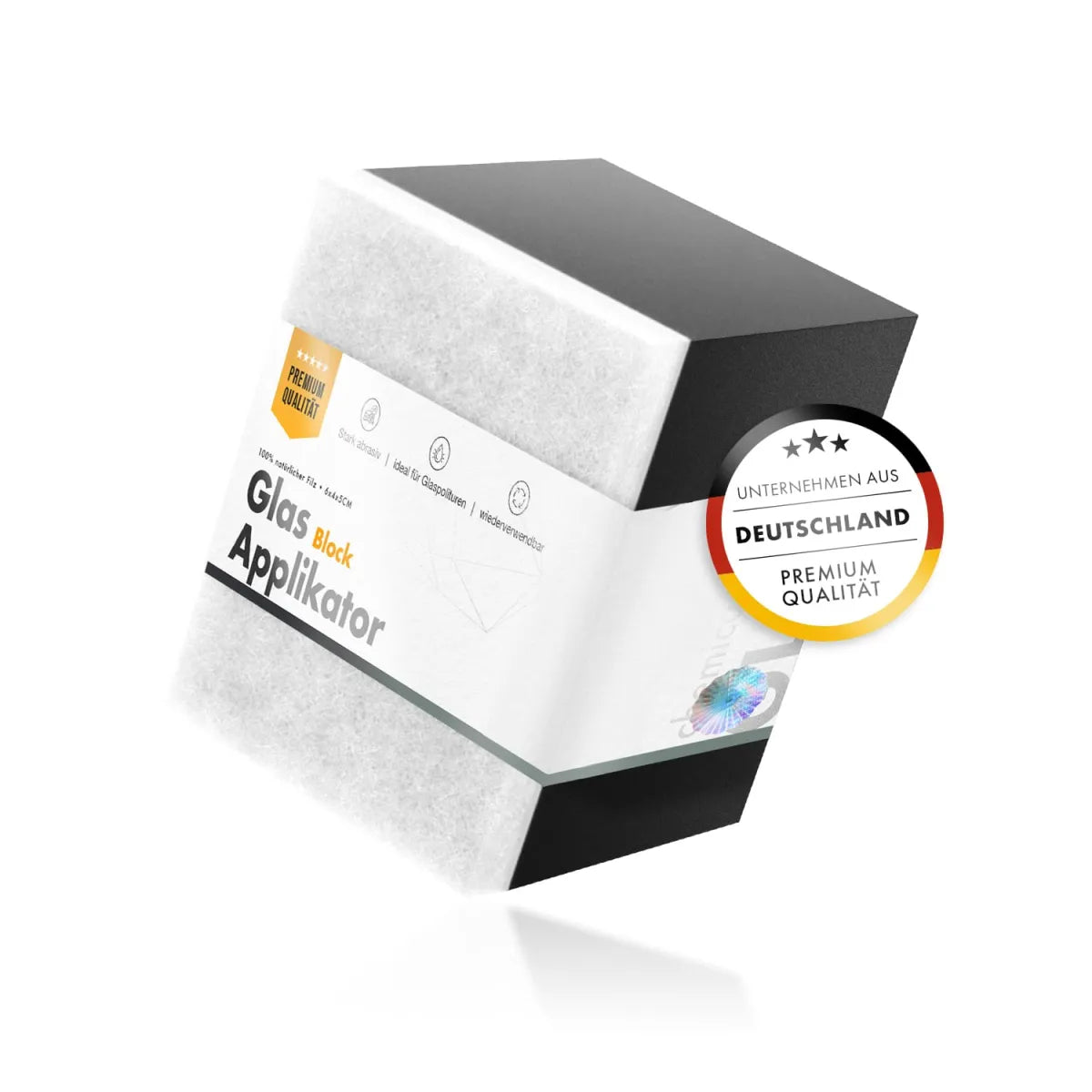 Chemicalworkz Glass applicator vista 3D con marchio qualità tedesca